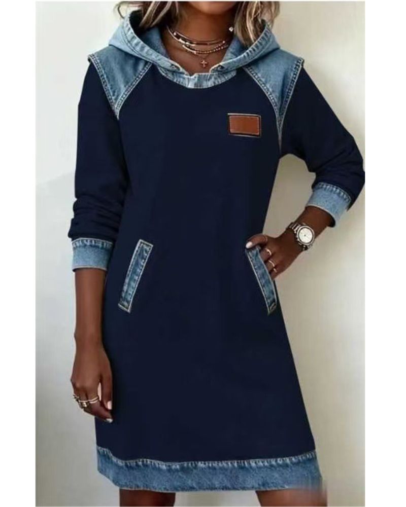 Robe en jean avec capuche