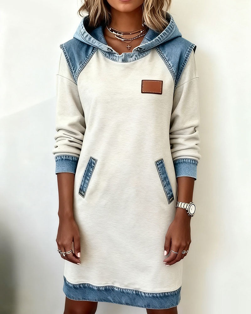 Robe en jean avec capuche