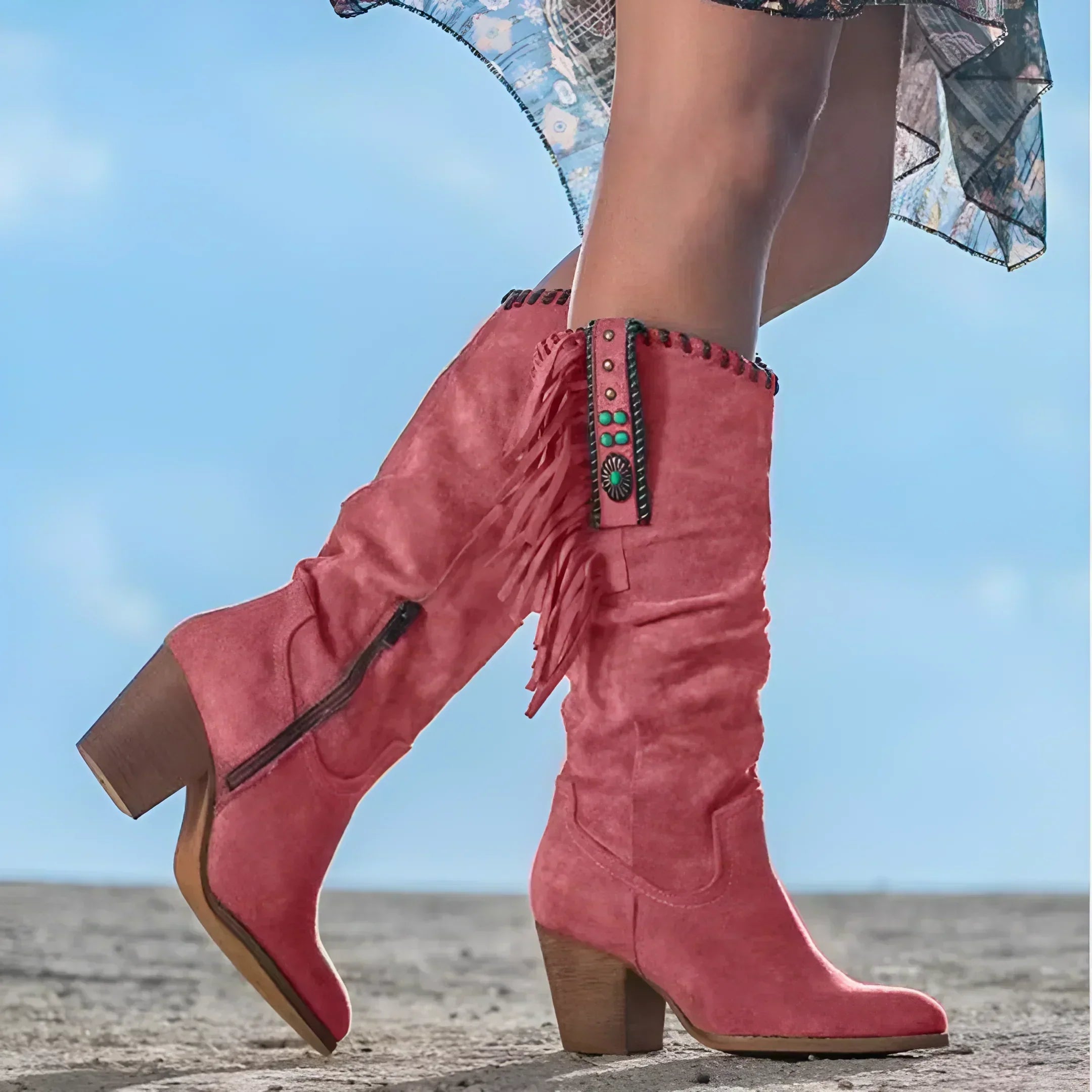 HARLOW™ - Bottes Western Classiques à Franges