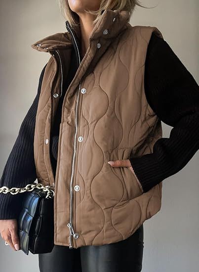 PAMMY™ - Gilet Classique Doudoune Boutonné Zippé avec Col