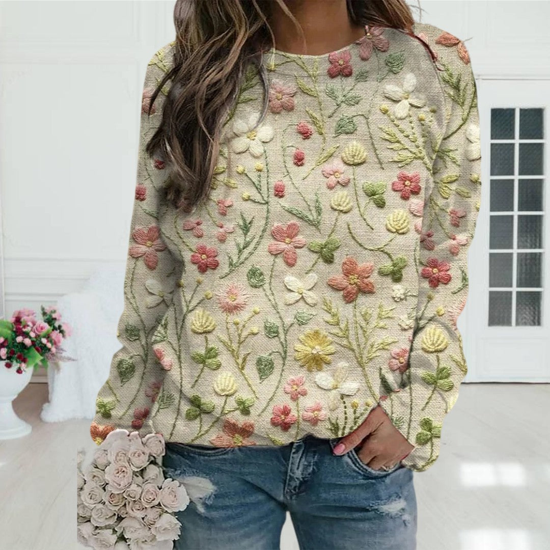 Maëlle™ | Pull à Motif Floral pour Femmes