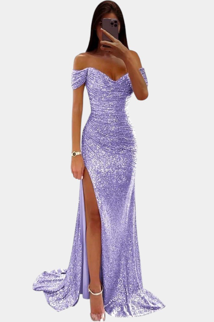 Ariel | Robe de sirène à paillettes décolletée