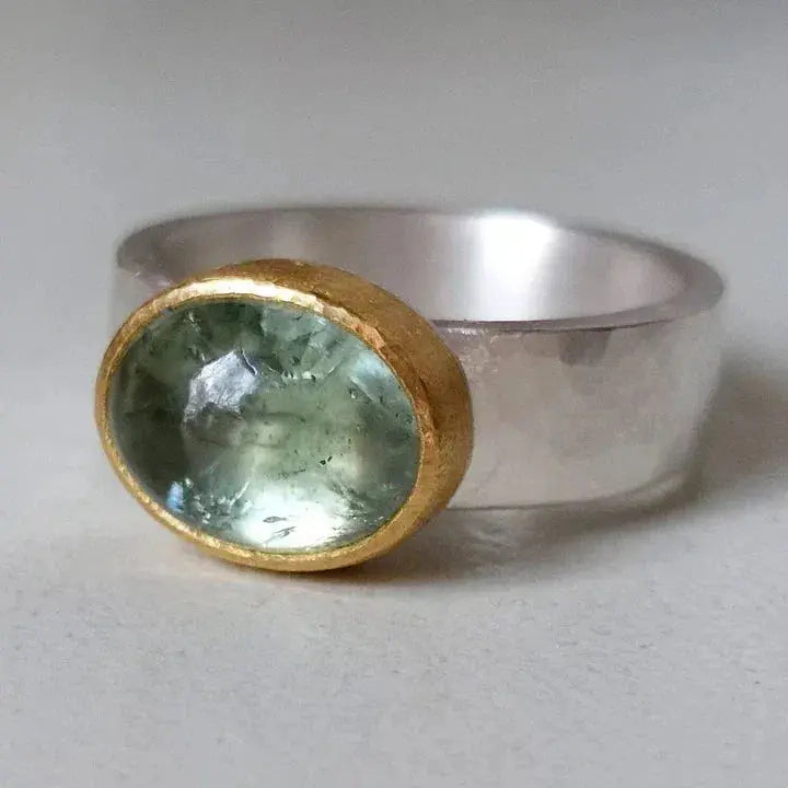 Bague Vintage Verte Fait Main