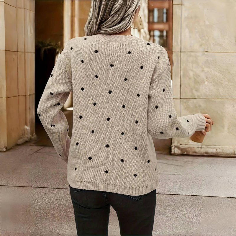 Ophélie™ | Pull Tricoté à Pois