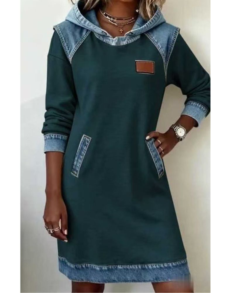 Robe en jean avec capuche