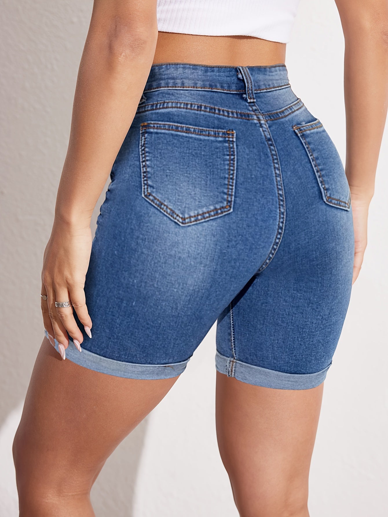 RAPHAELLE™ - Short en Jean Bermuda Élastique