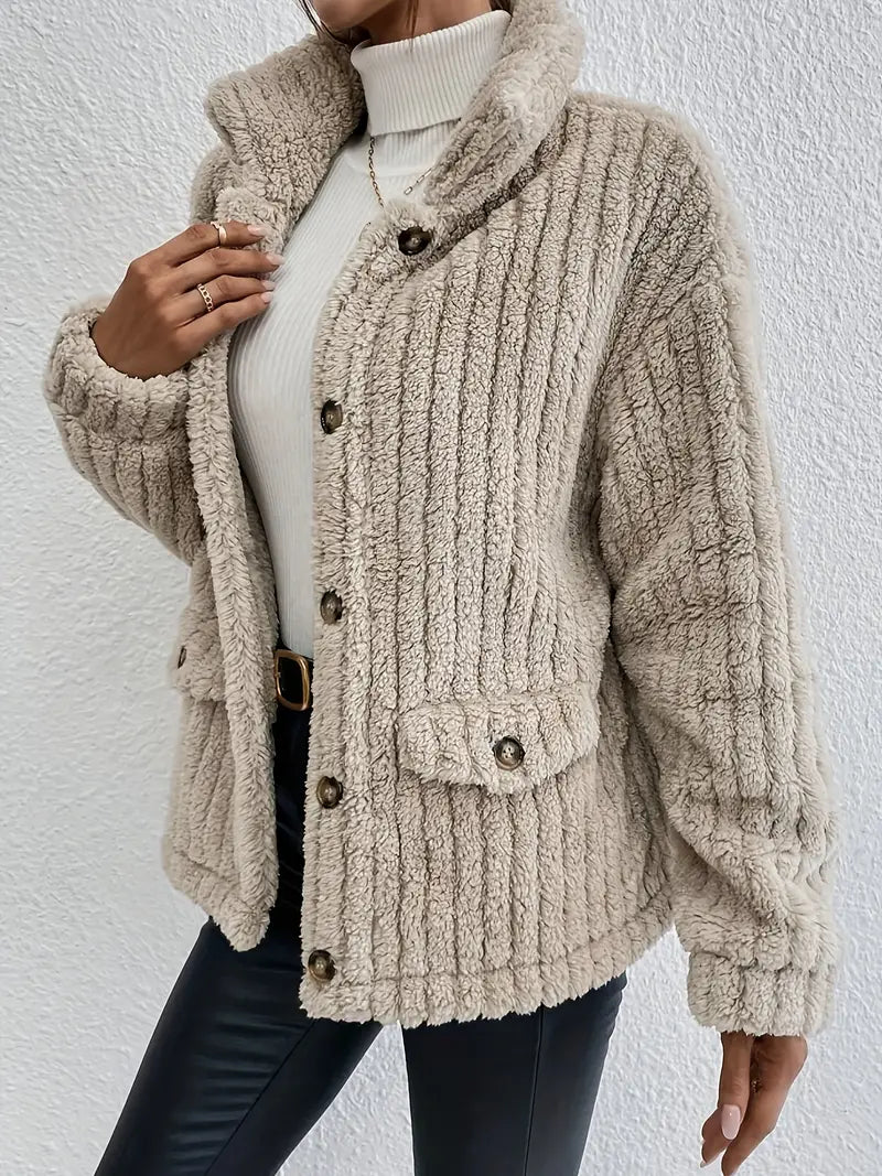 NOVA™ | Cardigan à Boutons en Velours Double Face