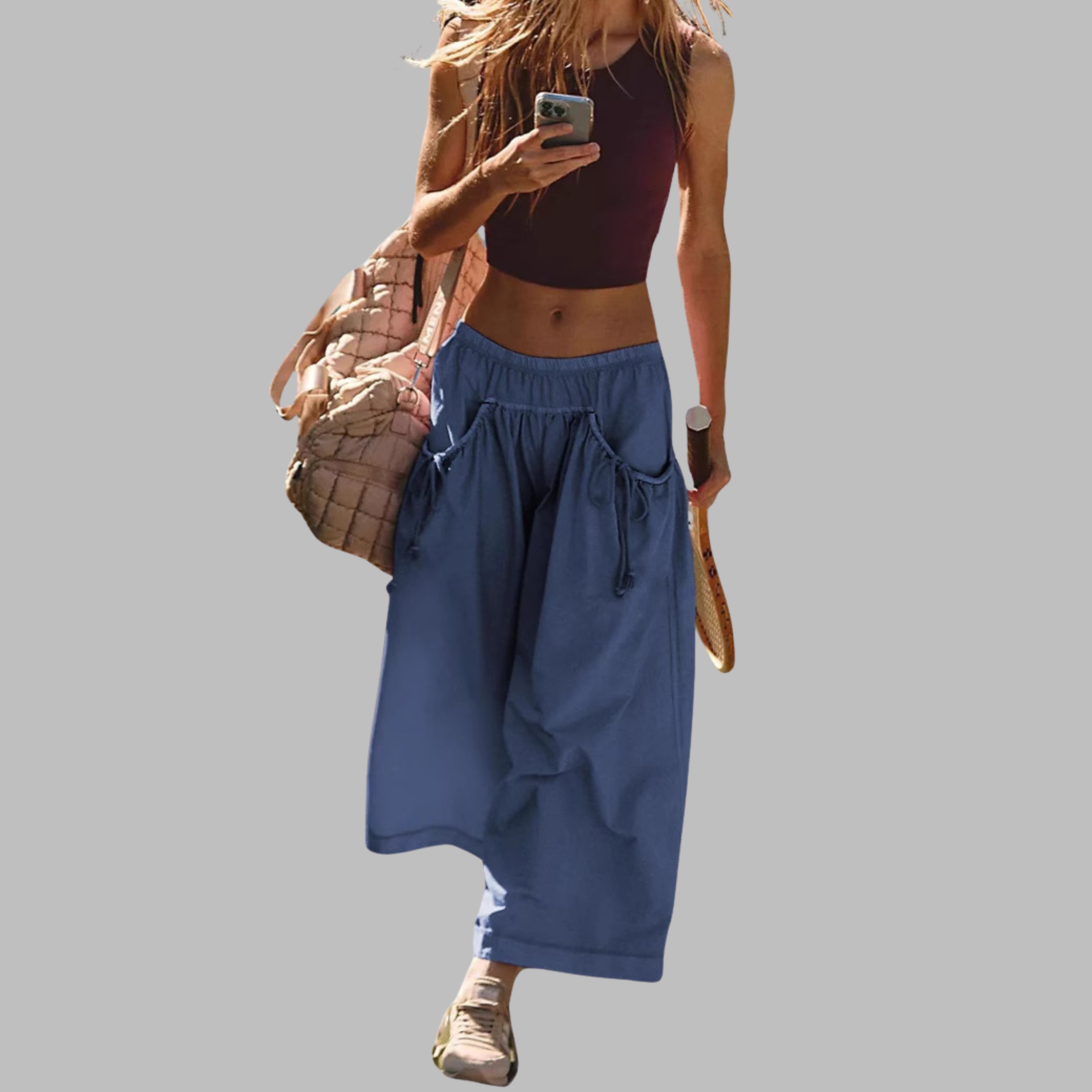 APPLE™ – Pantalons parachute cargo décontractés à jambes larges