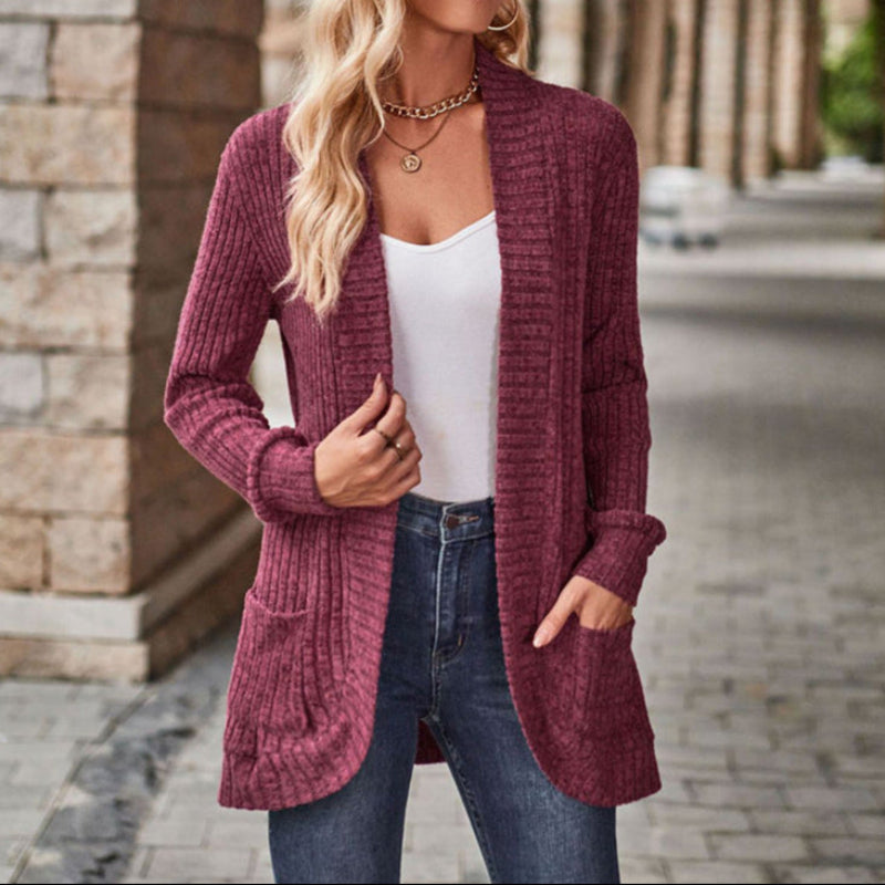 LUCILLE™ - Cardigan léger à manches longues et ouvert à l'avant