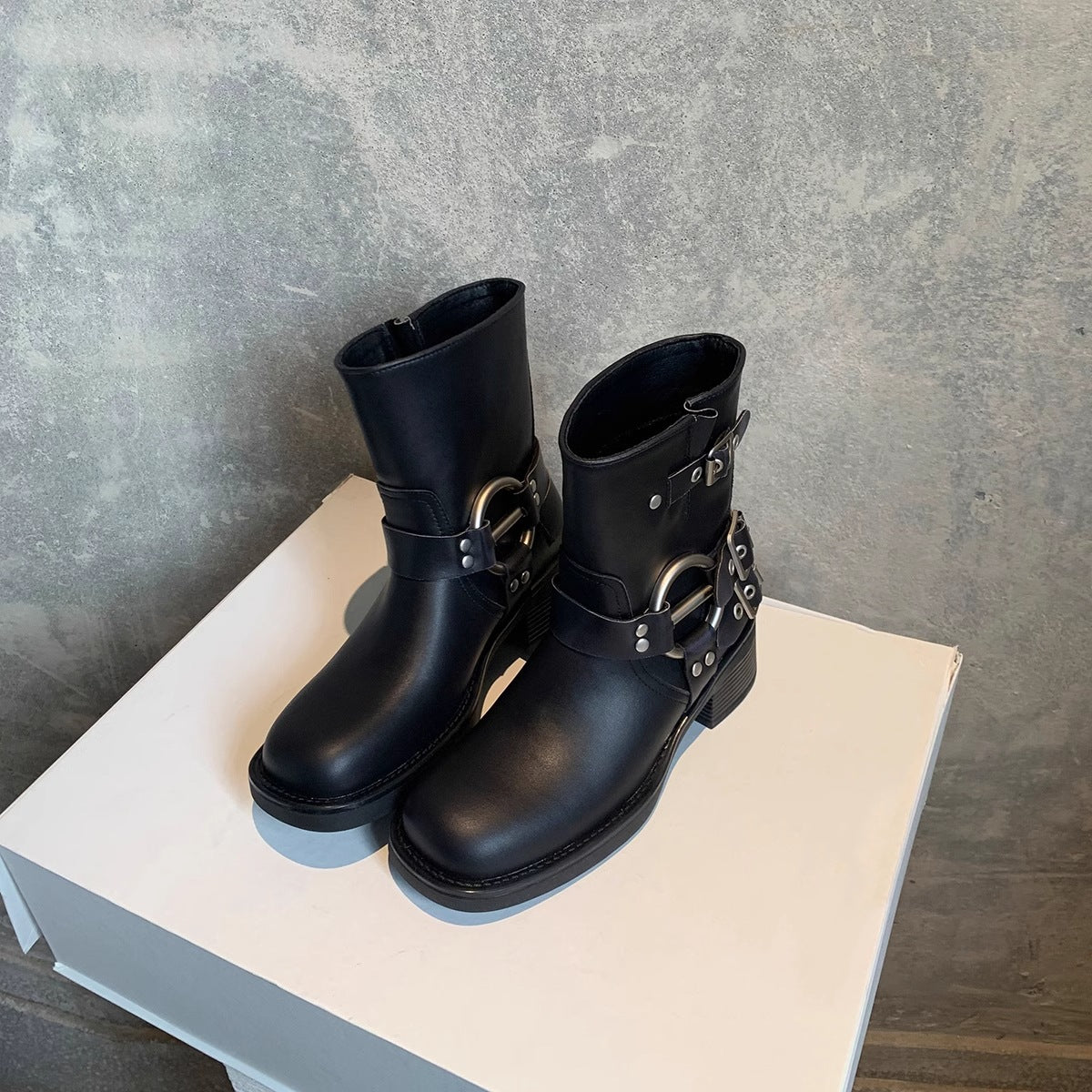 POTENCIANA™ – Bottes de moto à chevilles classiques avec boucle