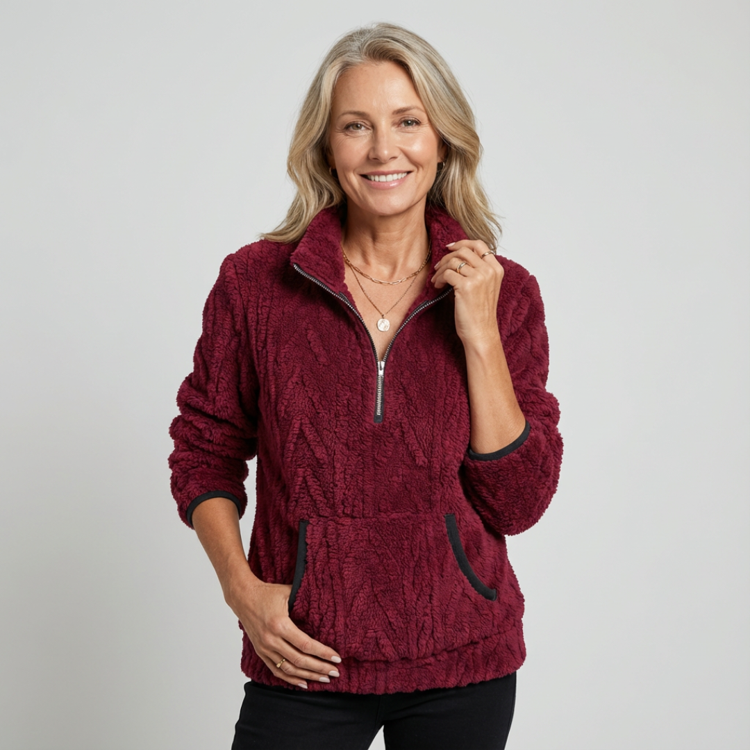 Emilie™ | Pull zippé en peluche