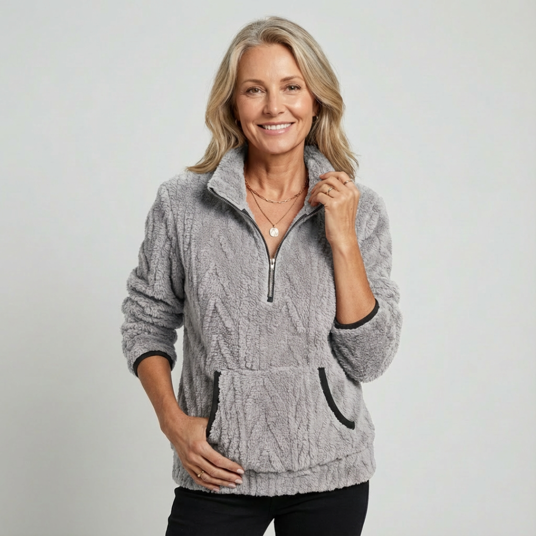 Emilie™ | Pull zippé en peluche