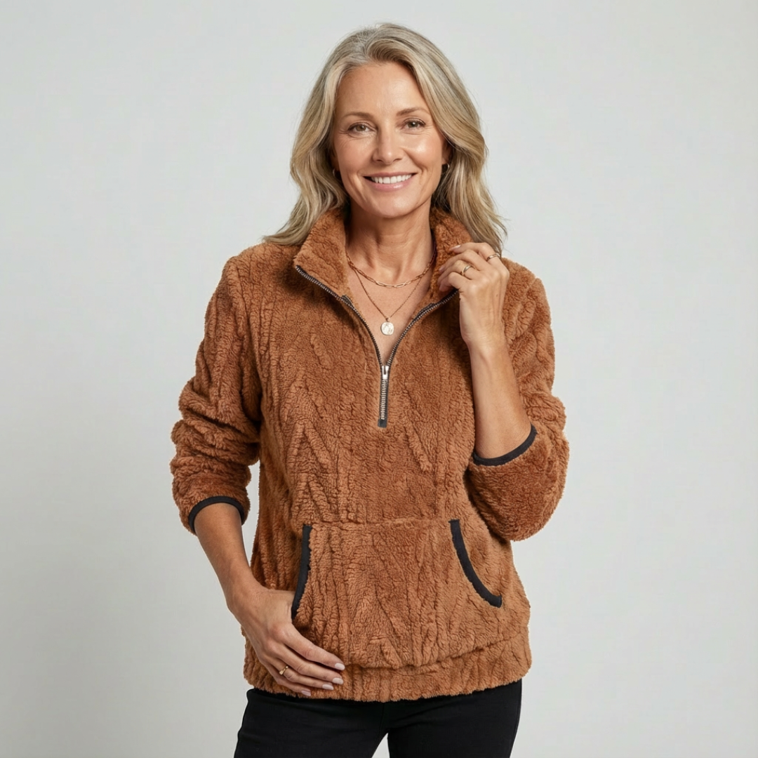 Emilie™ | Pull zippé en peluche