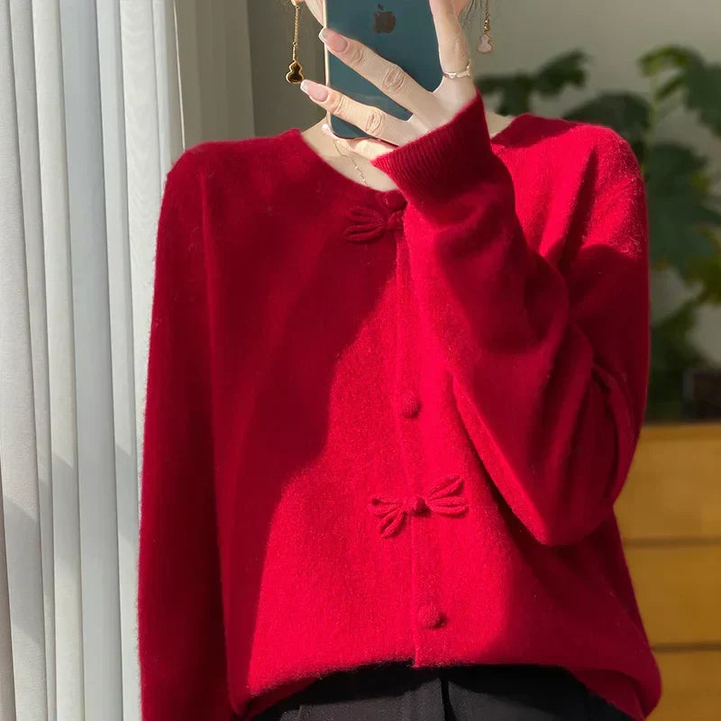 BELLA™ - Cardigan Chic avec Nœud