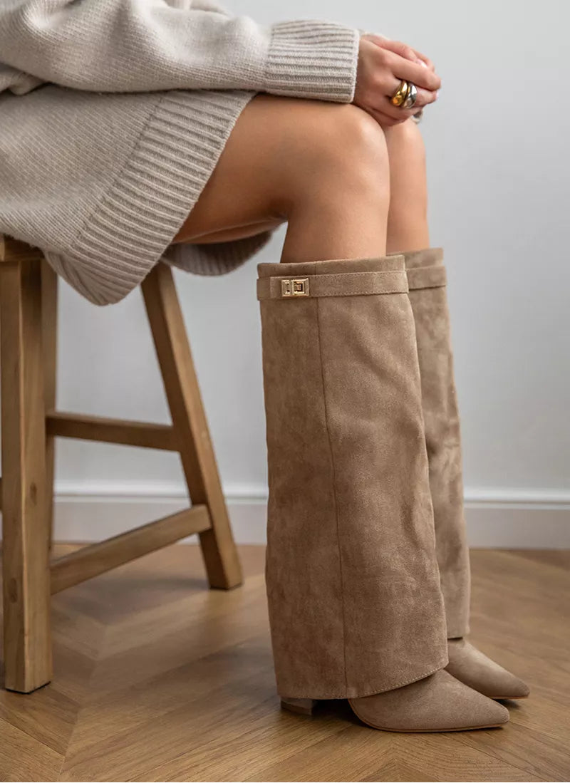 ARABELLA™ - Bottes en Suède Kaki
